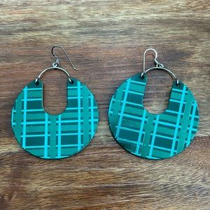 Like New Nickel and Suede Leather Earrings, never worn.